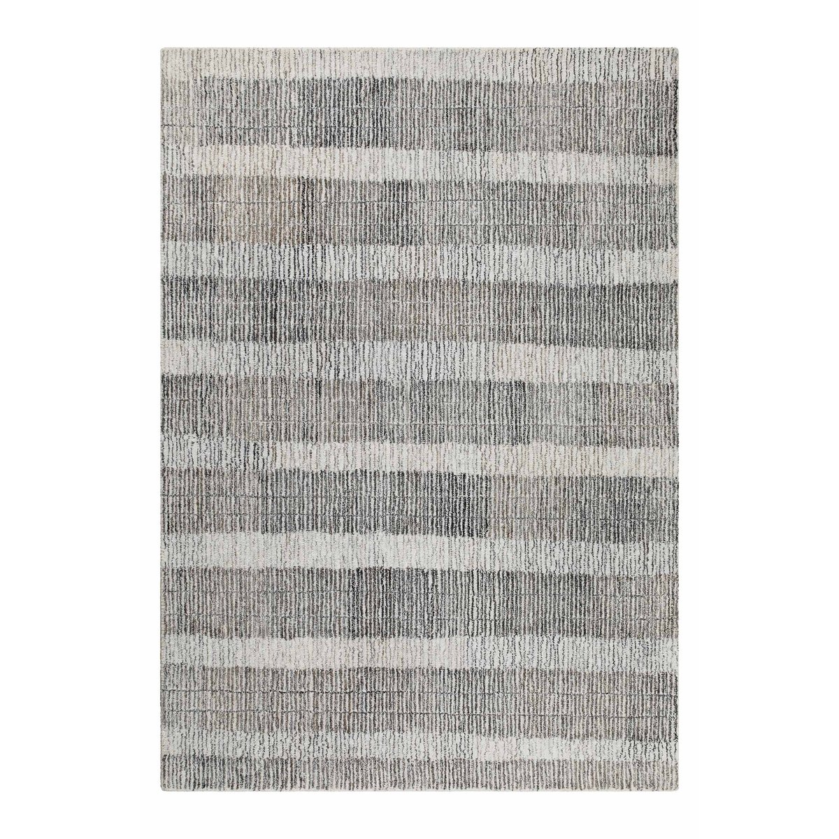 Tapis tufté main à rayures , Hamptons FORTY beige gris, WECON HOME