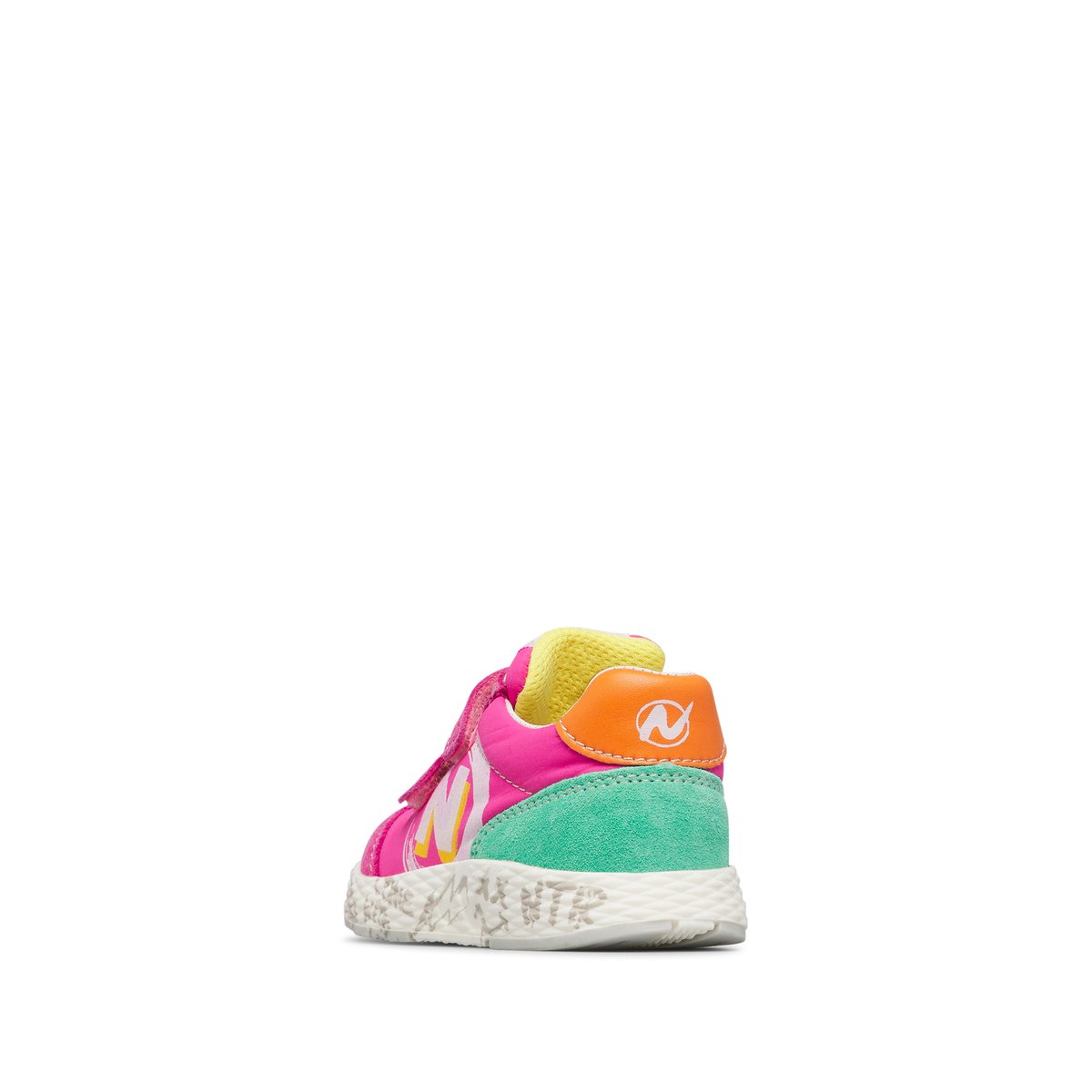 Sneakers en cuir et tissu JESKO 2 VL. fuchsia-blanc, NATURINO