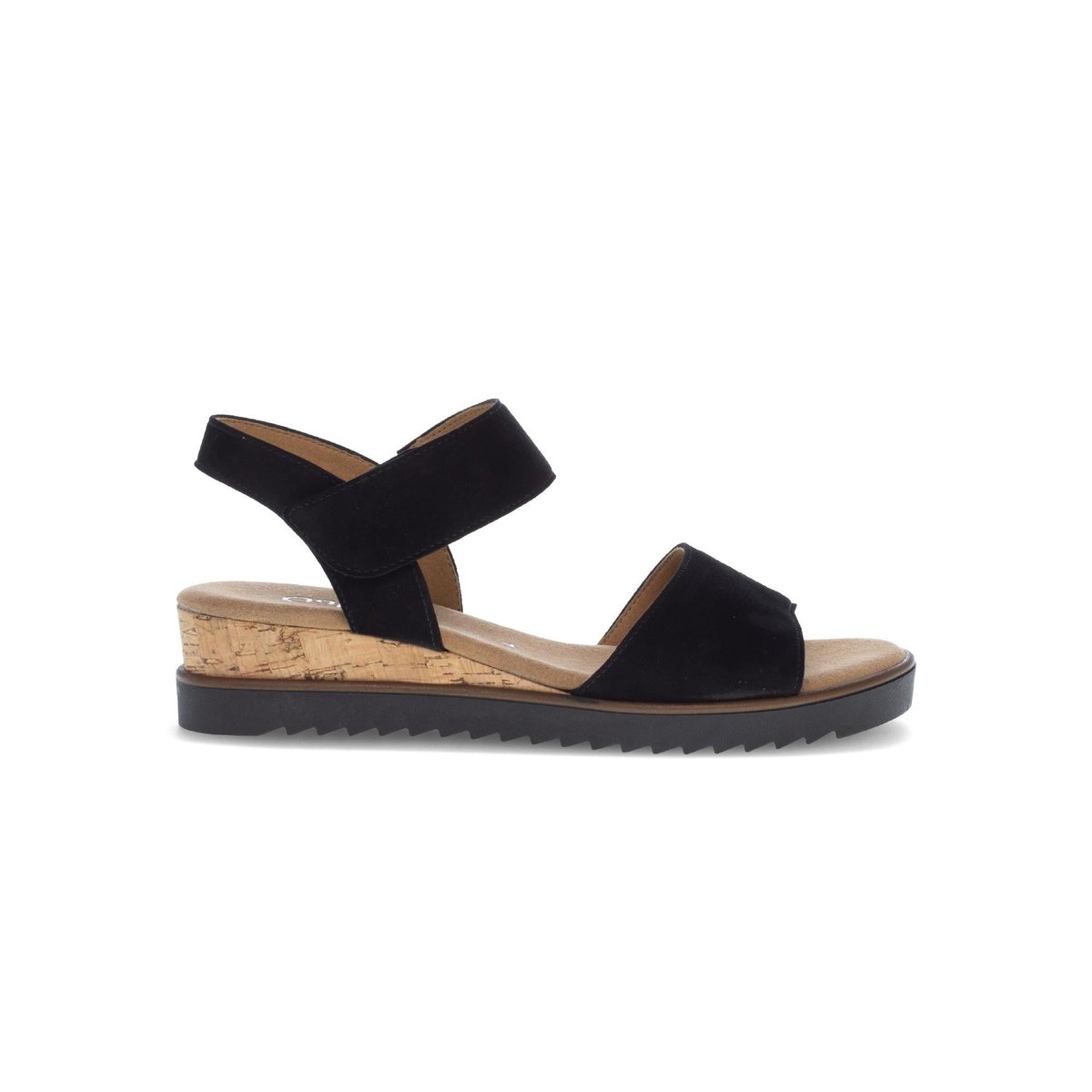 Sandales en cuir à talon compensé noir, GABOR