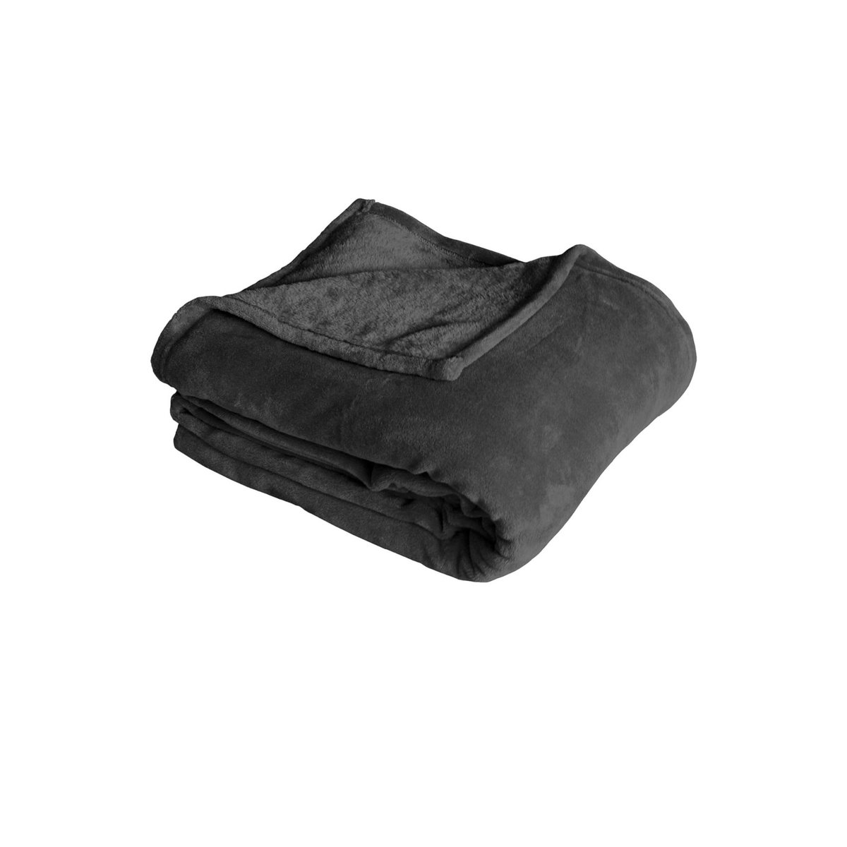 Couverture unie en molleton gris foncé, HOME MAISON