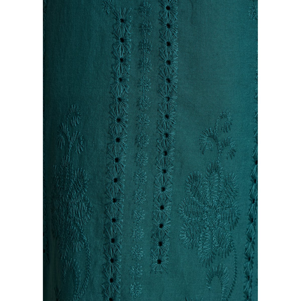 Combinaison pantalon en broderie anglaise petrole light, LA FEE MARABOUTEE