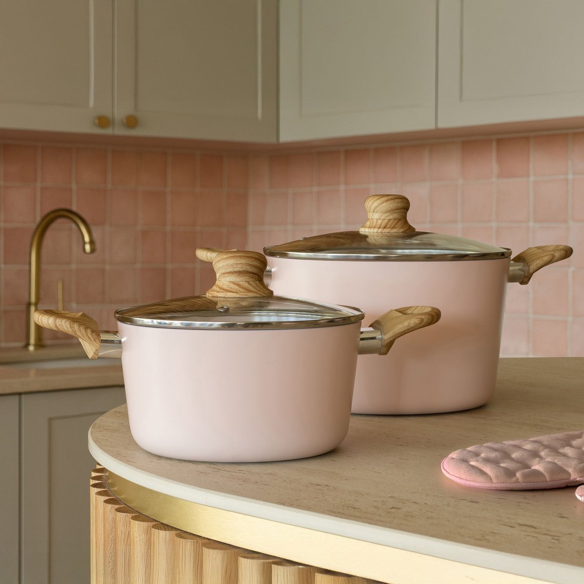 Faitout en aluminium 20cm, COLORAMA rose, MENASTYL