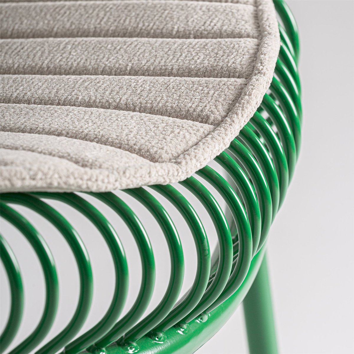 Tabouret de bar contemporain en métal vert et gris, RECOLLECTION