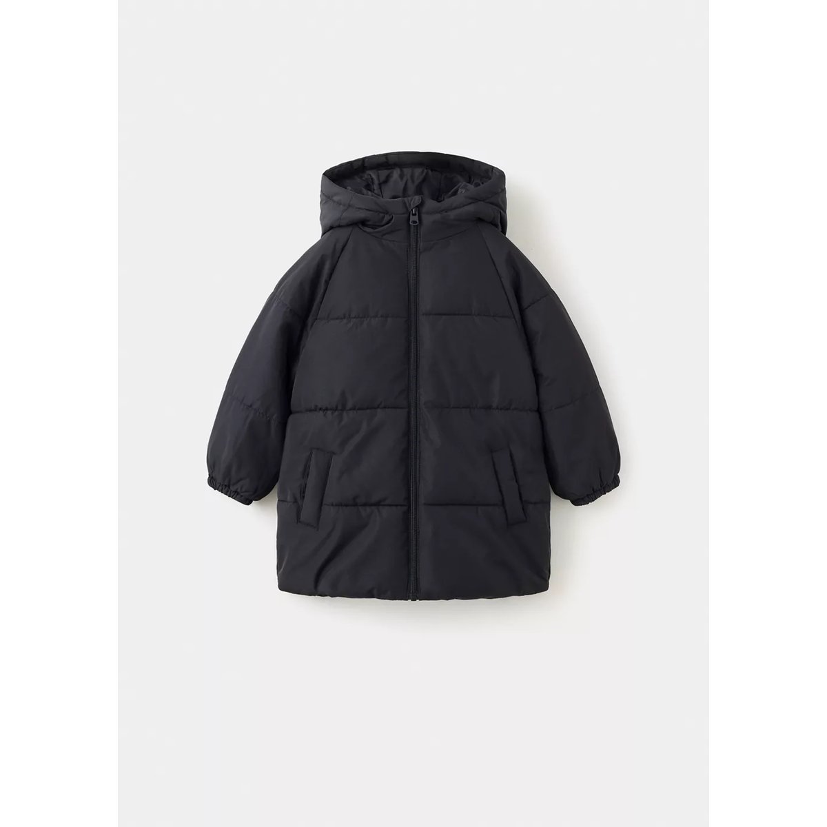 Anorak long matelassé noir, MANGO BABY