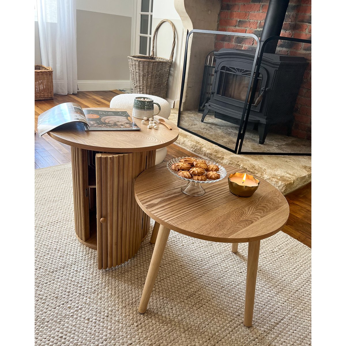 Table d'appoint, bois, GINZA bois naturel, NORDLYS