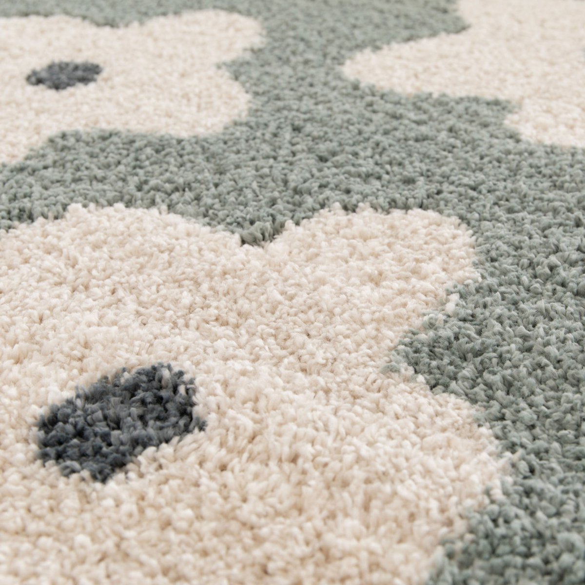 Tapis contemporain à motif floral- FLORA II vert de gris, DRAWER
