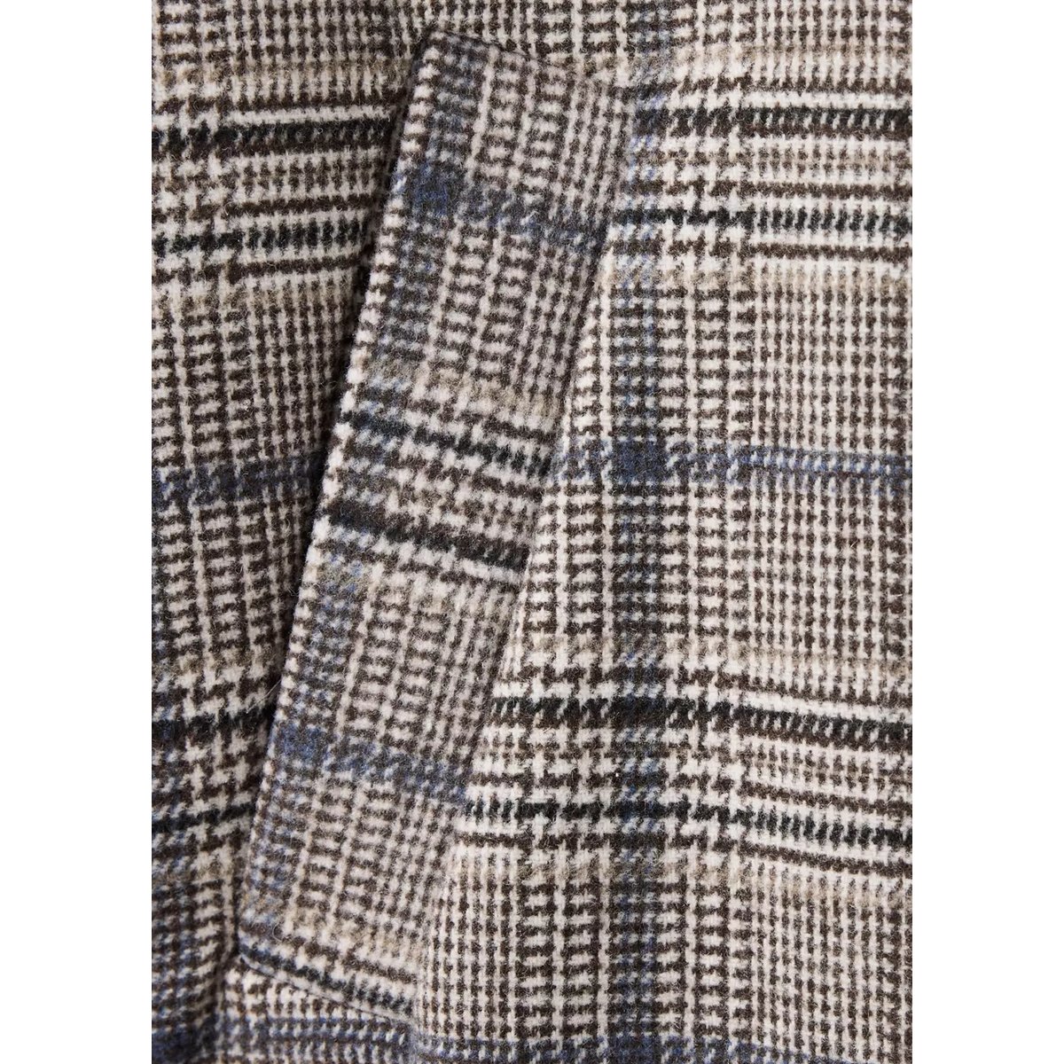 Manteau en drap de laine à carreaux gris, MANGO TEEN