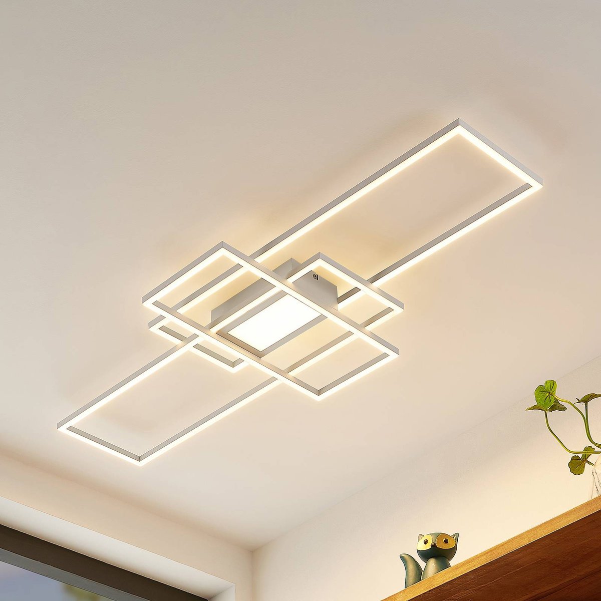 Plafonnier en métal moderneLED, Caitilin blanc mat, LINDBY