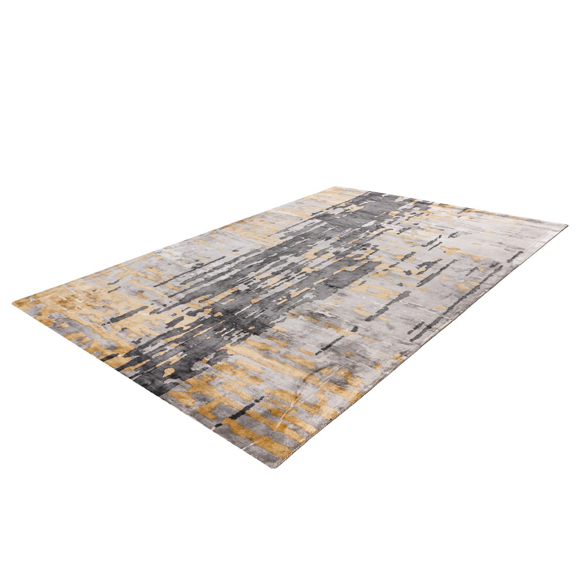 Tapis salon et chambre moderne tissé main BLAU jaune, NOVATREND