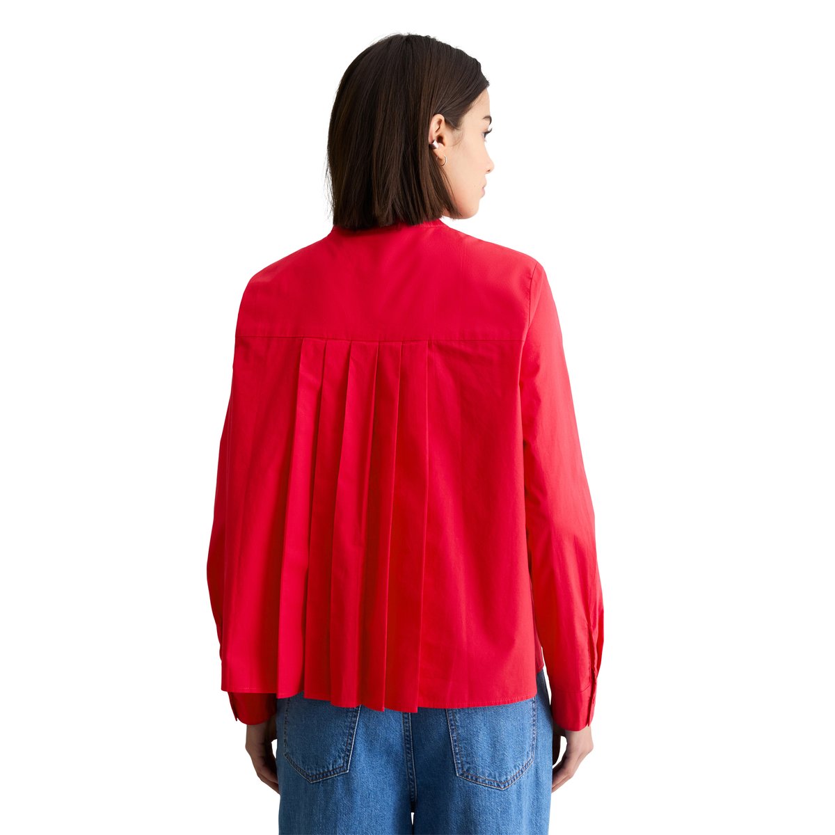 Blouse avec détail de plis regular en pur coton bio rouge clair, MARC O’POLO DENIM