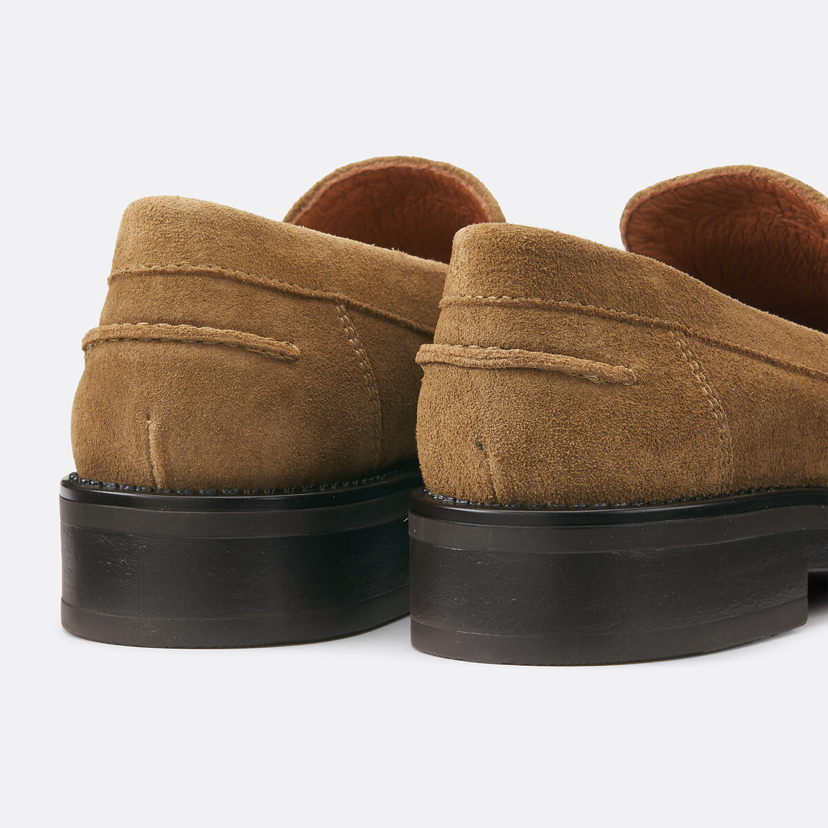 Mirna Chunky Sole Suede Loafers beige, JONAK