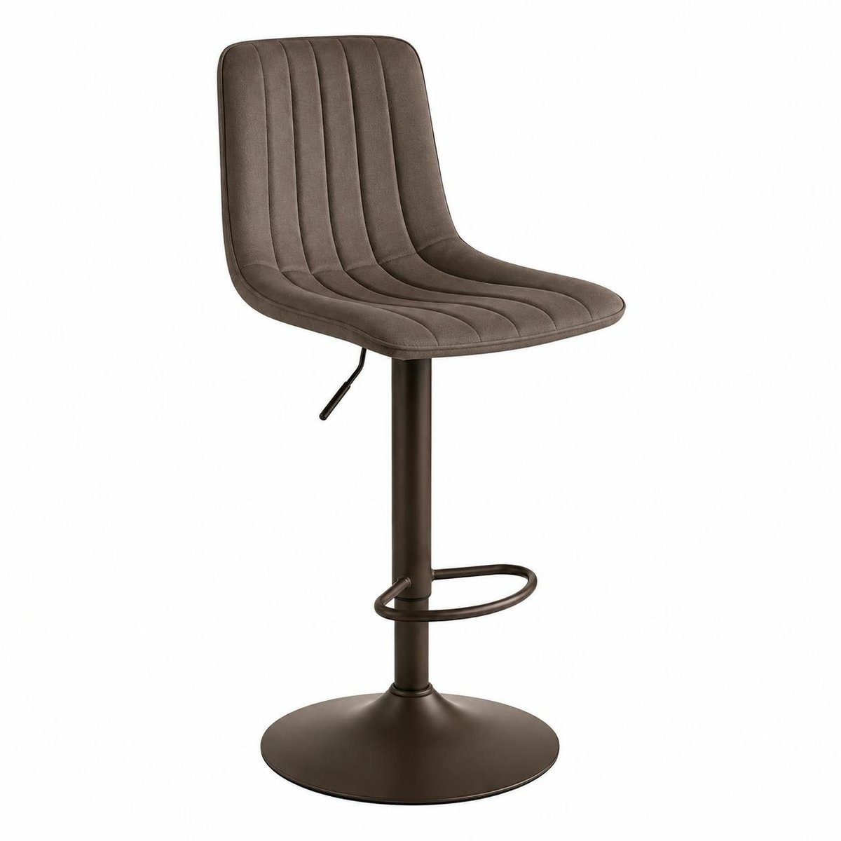 Chaise de bar en tissu coutures verticales (lot de 2) LORA marron, PIER IMPORT