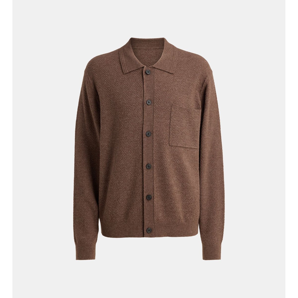 Gilet polo tologan laine chevrons marron moka, GALERIES LAFAYETTE