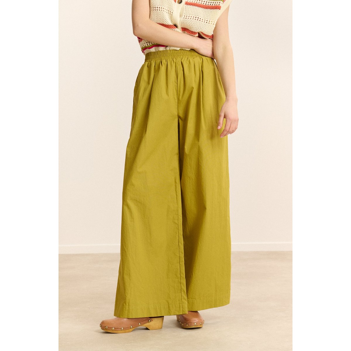 Pantalon large élastiqué COLAS olive, GARANCE PARIS