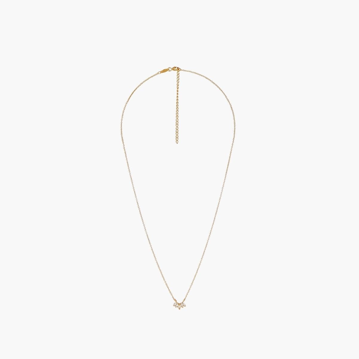 Collier pendentif pétales de zircon - argent garanti 925 doré, BALABOOSTE