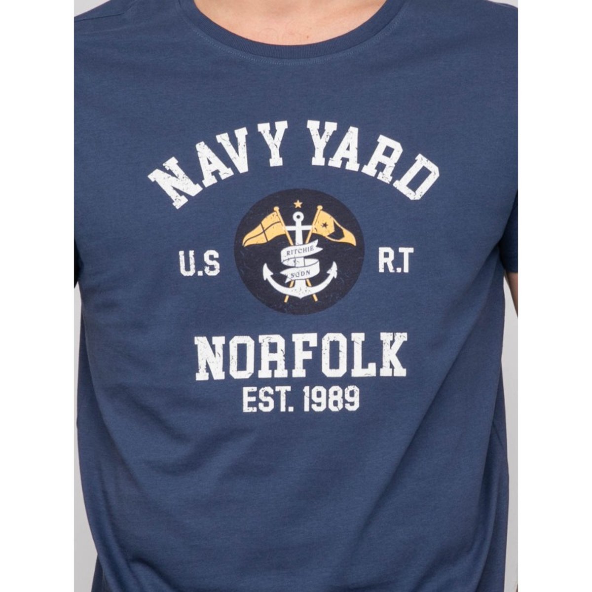 T-shirt Coton Motifs Nerupili bleu, RITCHIE