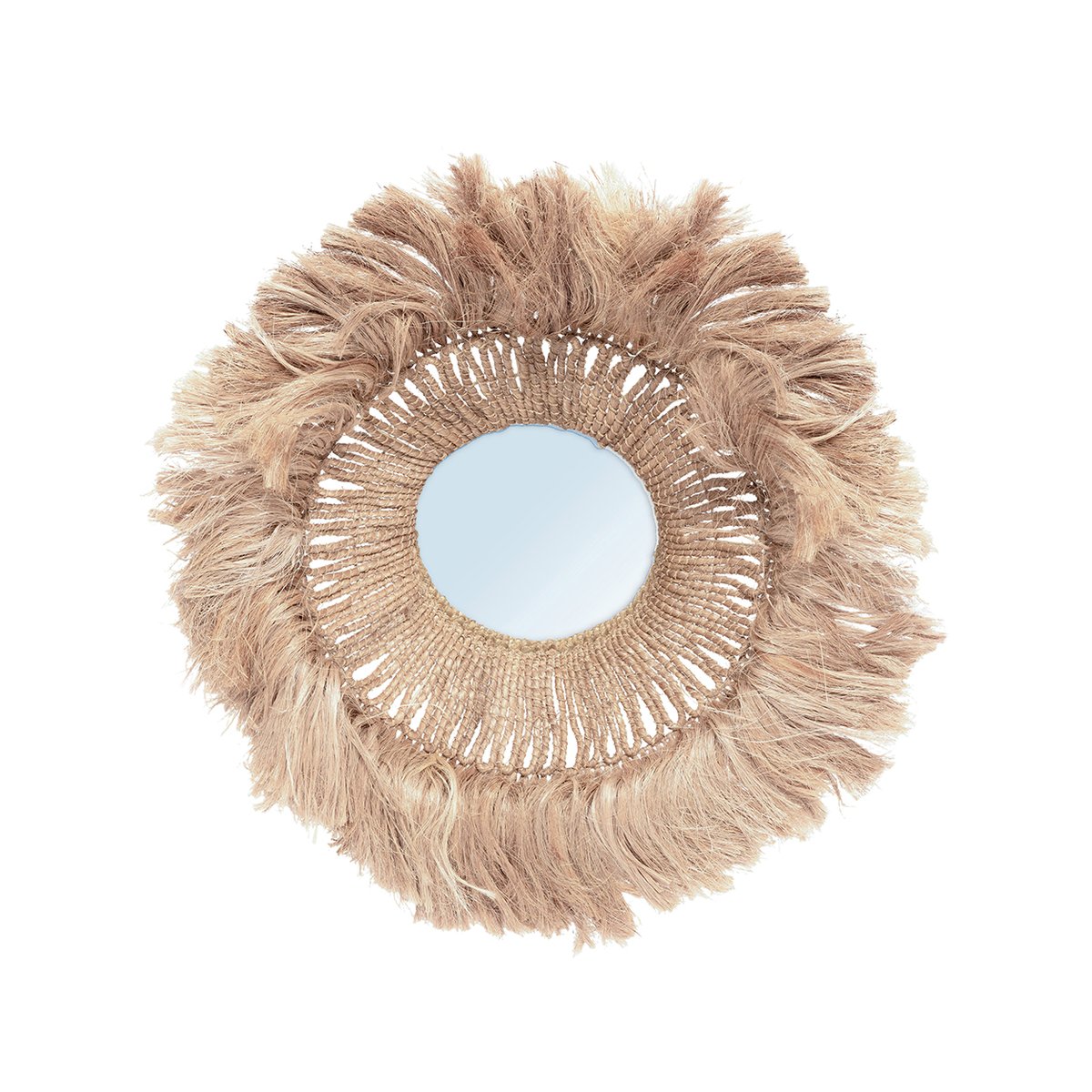 Miroir en herbe d’abaca ABACA SOLOMON beige, BAZAR BIZAR