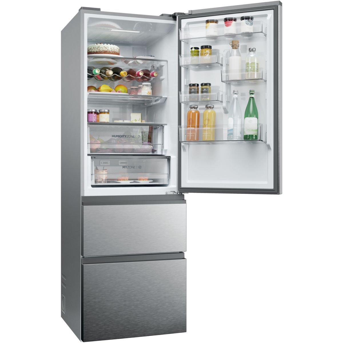 Réfrigérateur combiné HTW5618CNMG couleur unique, HAIER