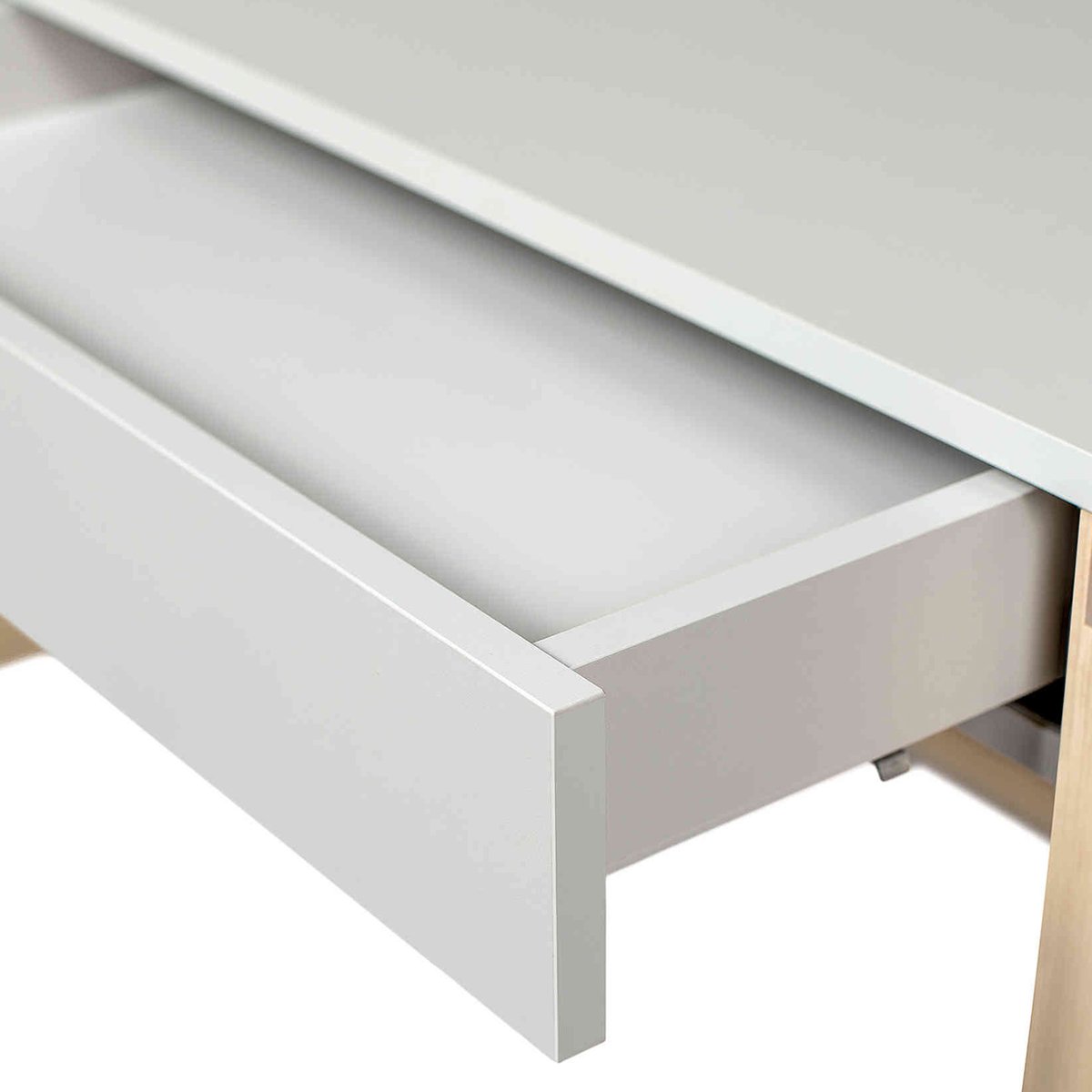 Bureau 1 niche 1 tiroir gris, TERRE DE NUIT
