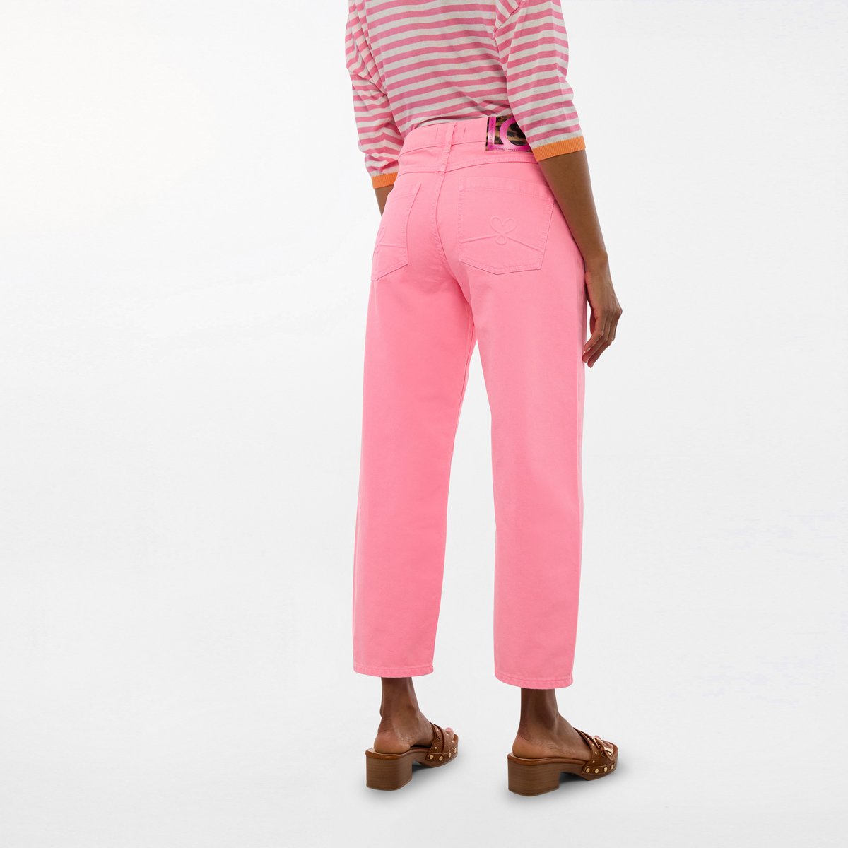 Pantalon coupe droite 7/8 rose, LOLA CASADEMUNT