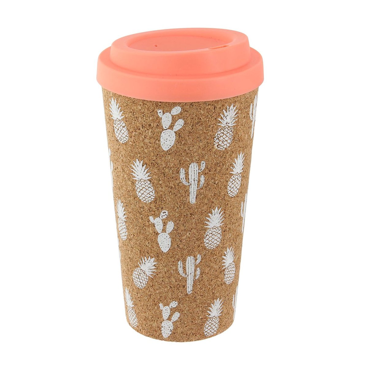 Mug de transport en liège avec couvercle EXOTIC rose, THE HOME DECO FACTORY