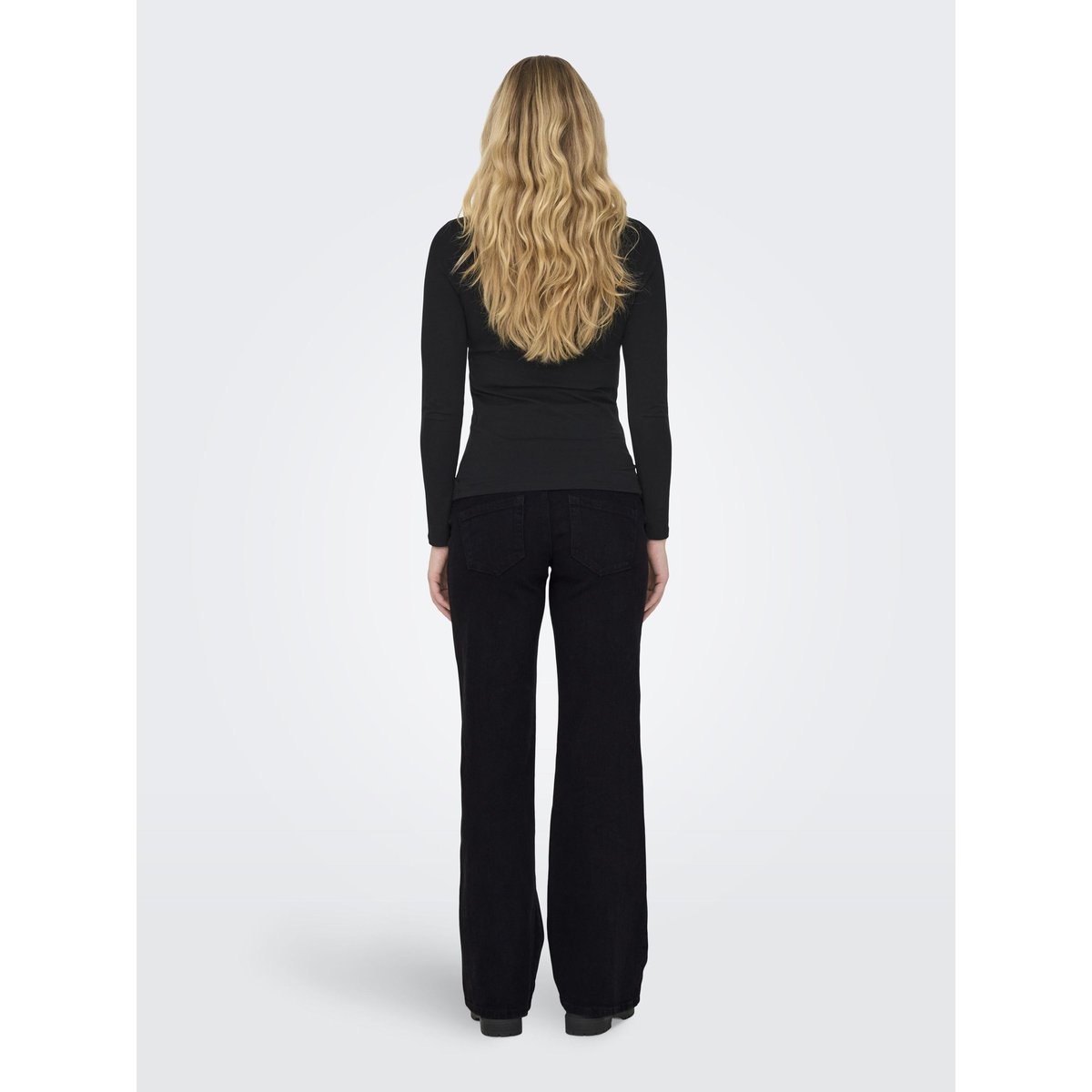 Jean À Jambe Large washed black, ONLY