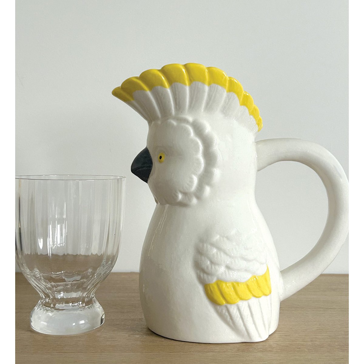 Pichet décoratif perruche blanc, OPJET