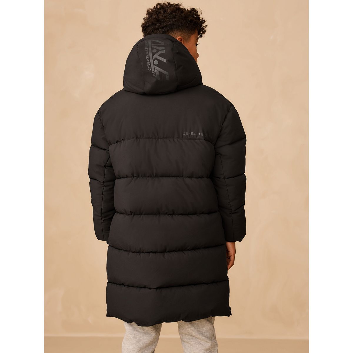 Manteau long matelassé imperméable noir, NEXT