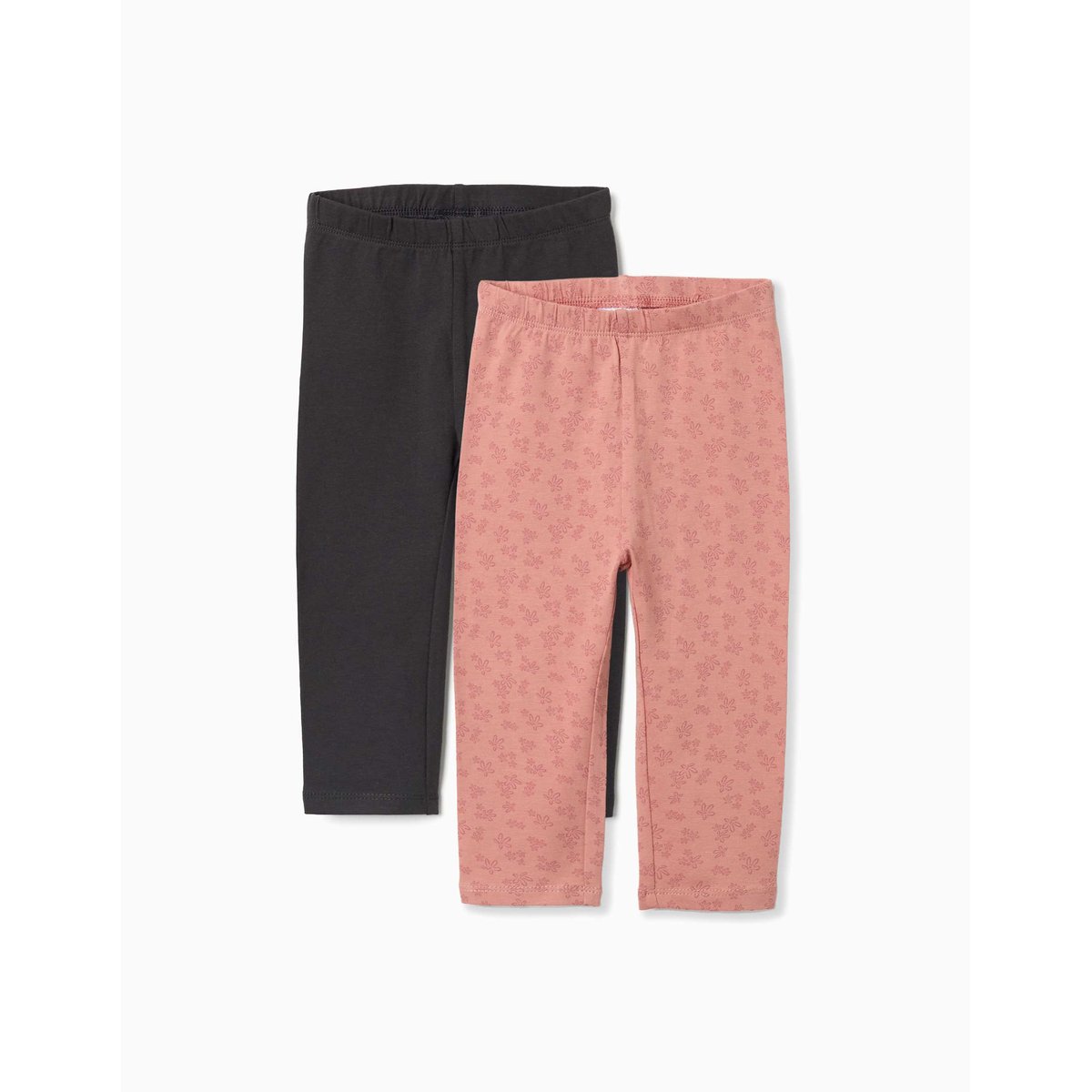 Lot de 2 leggings unis et imprimés rose, ZIPPY
