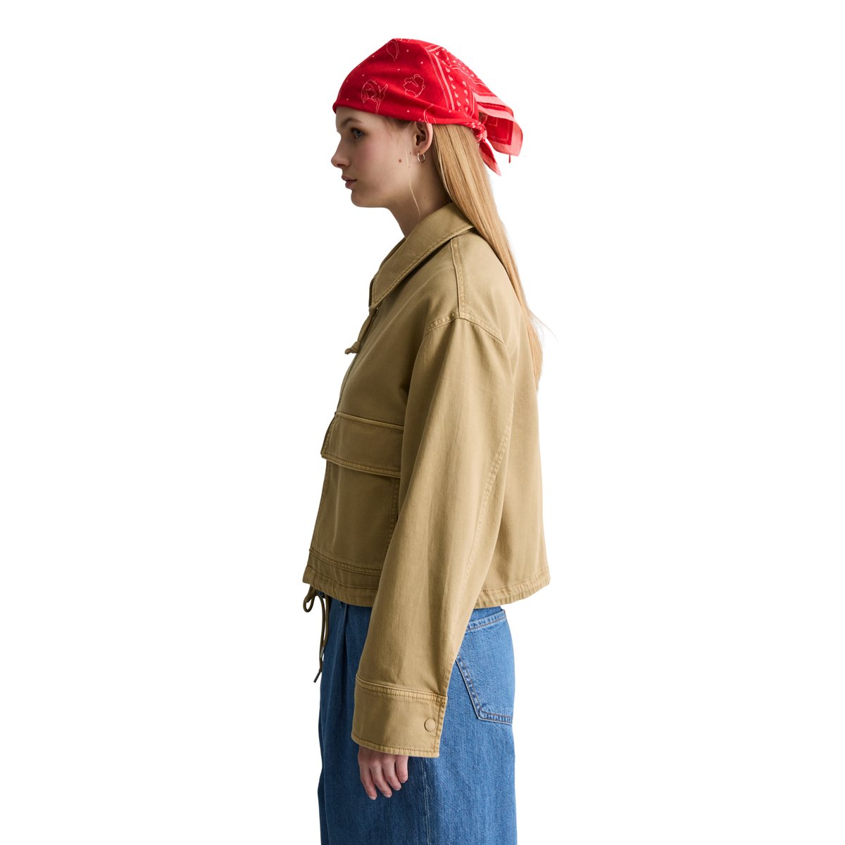 Veste en sergé regular en coton organique-lyocell stretch beige, MARC O’POLO DENIM