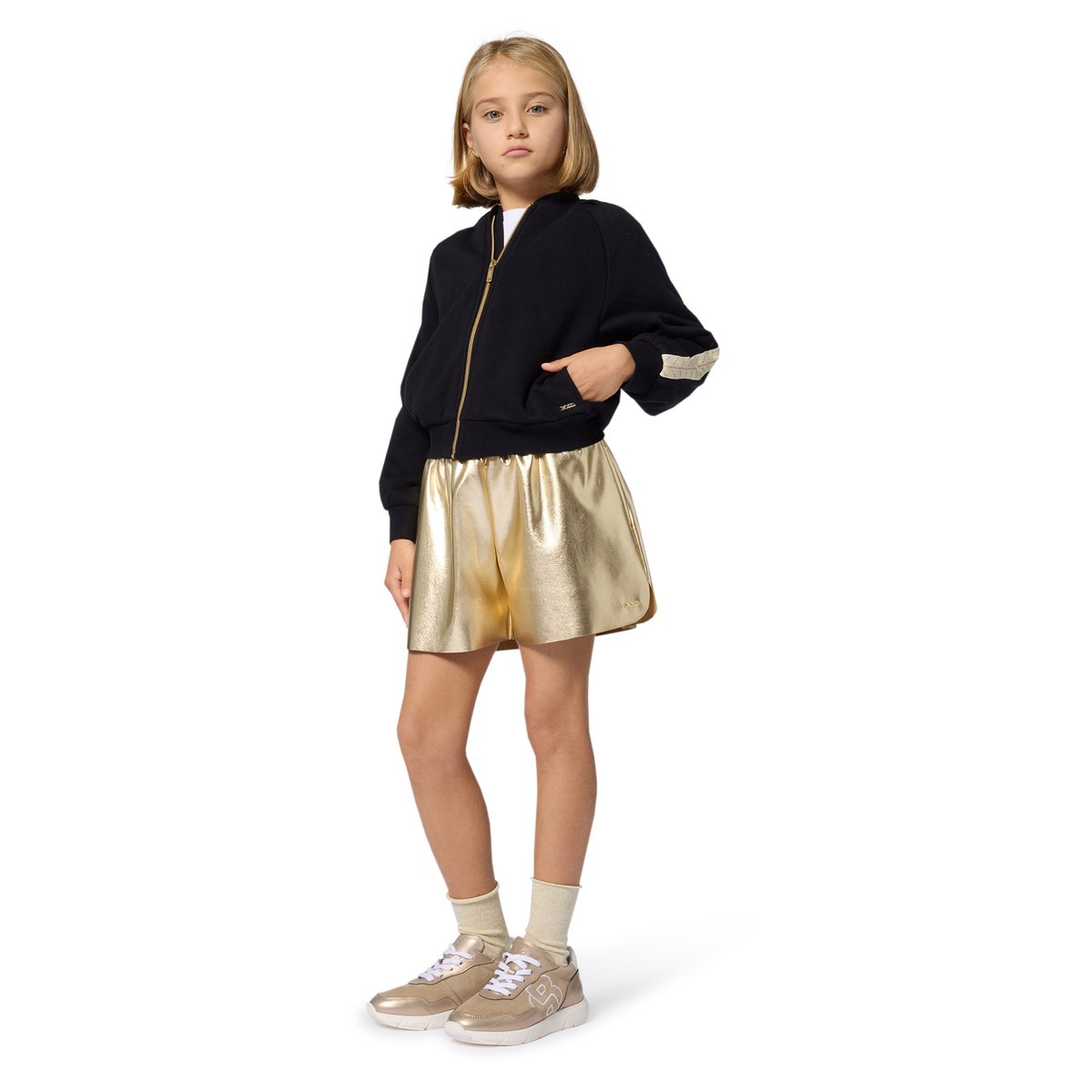 Pantaloncini finti dorati light gold, BOSS KIDSWEAR