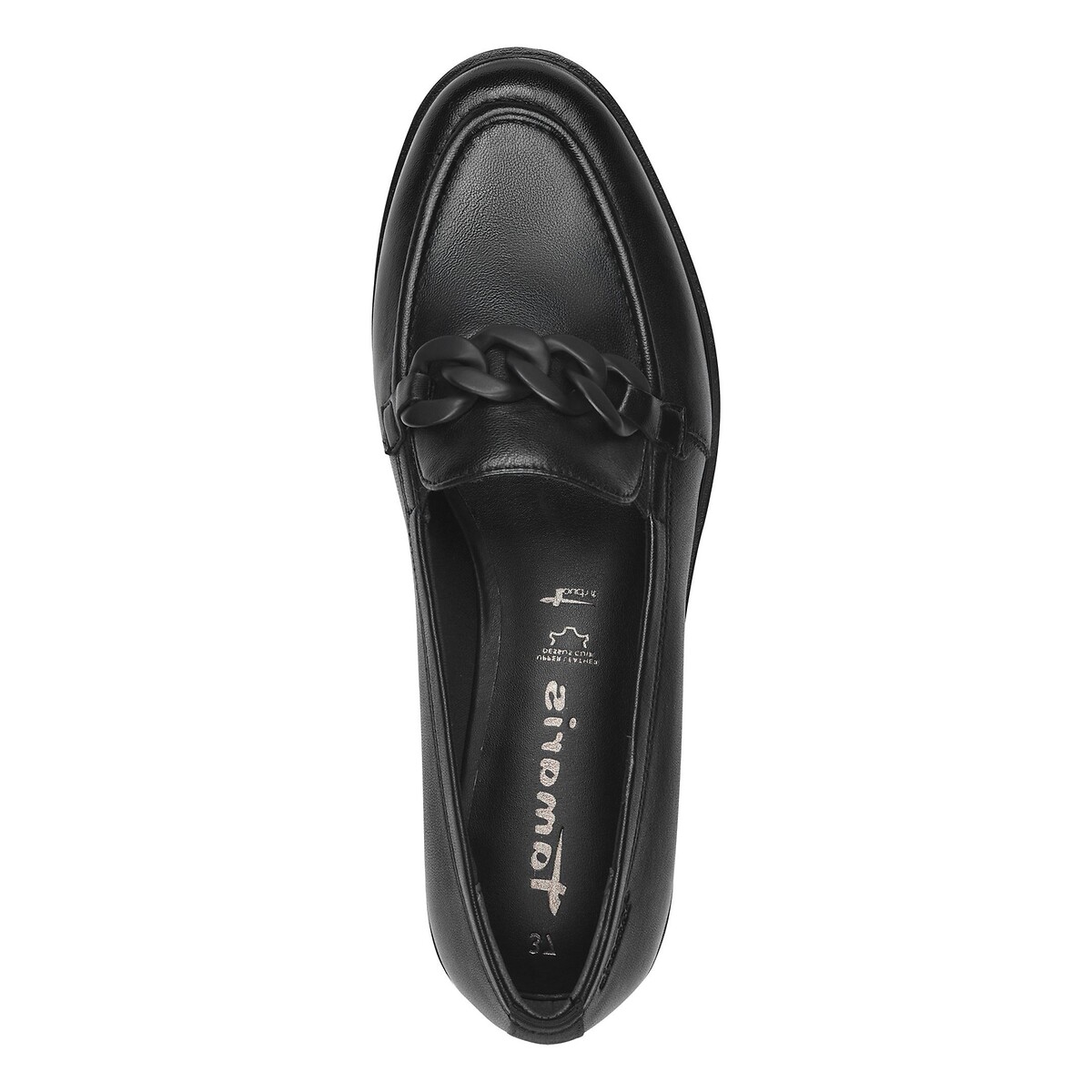 Mocassins en cuir noir, TAMARIS