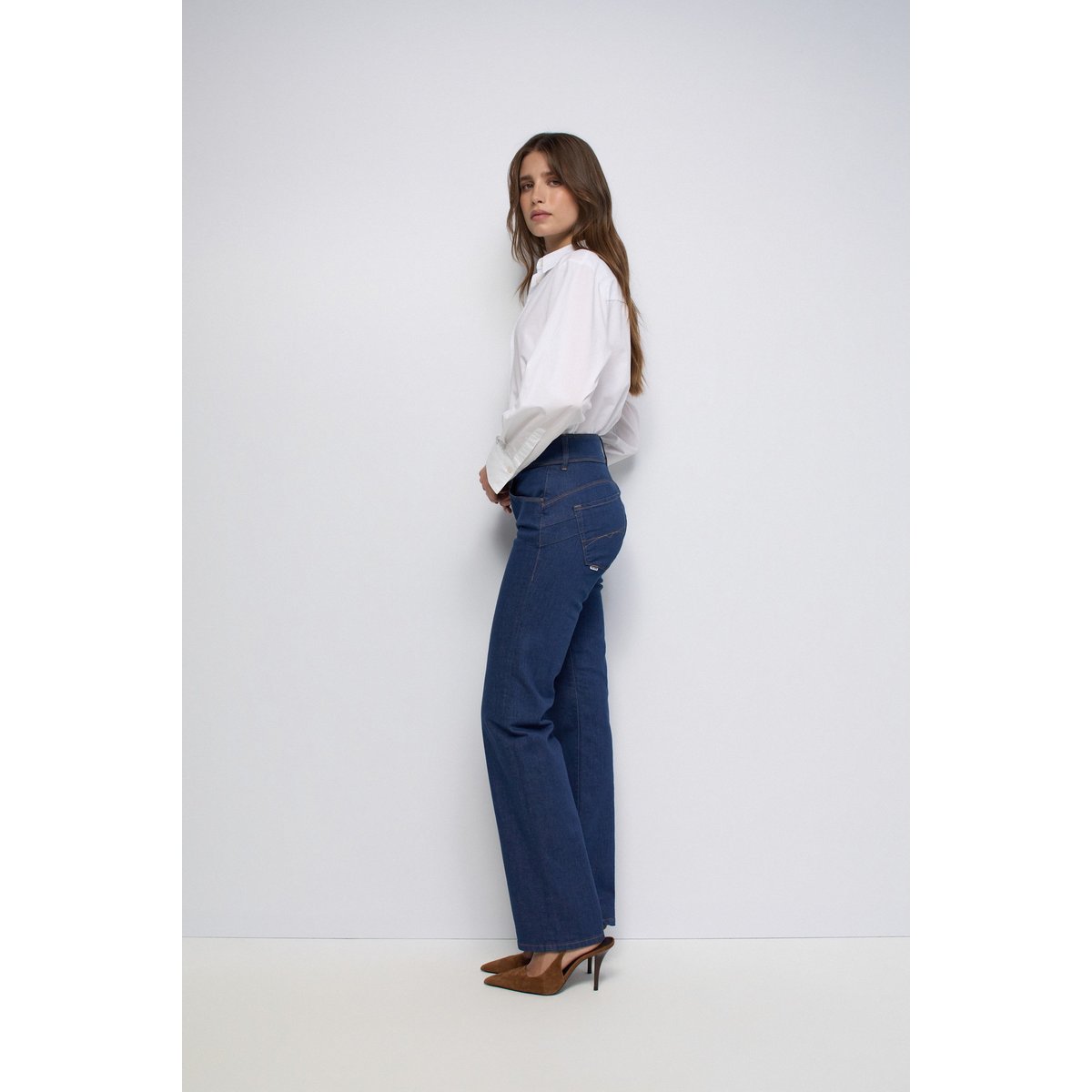 JEAN SECRET PUSH IN STRAIGHT bleu foncé, SALSA JEANS