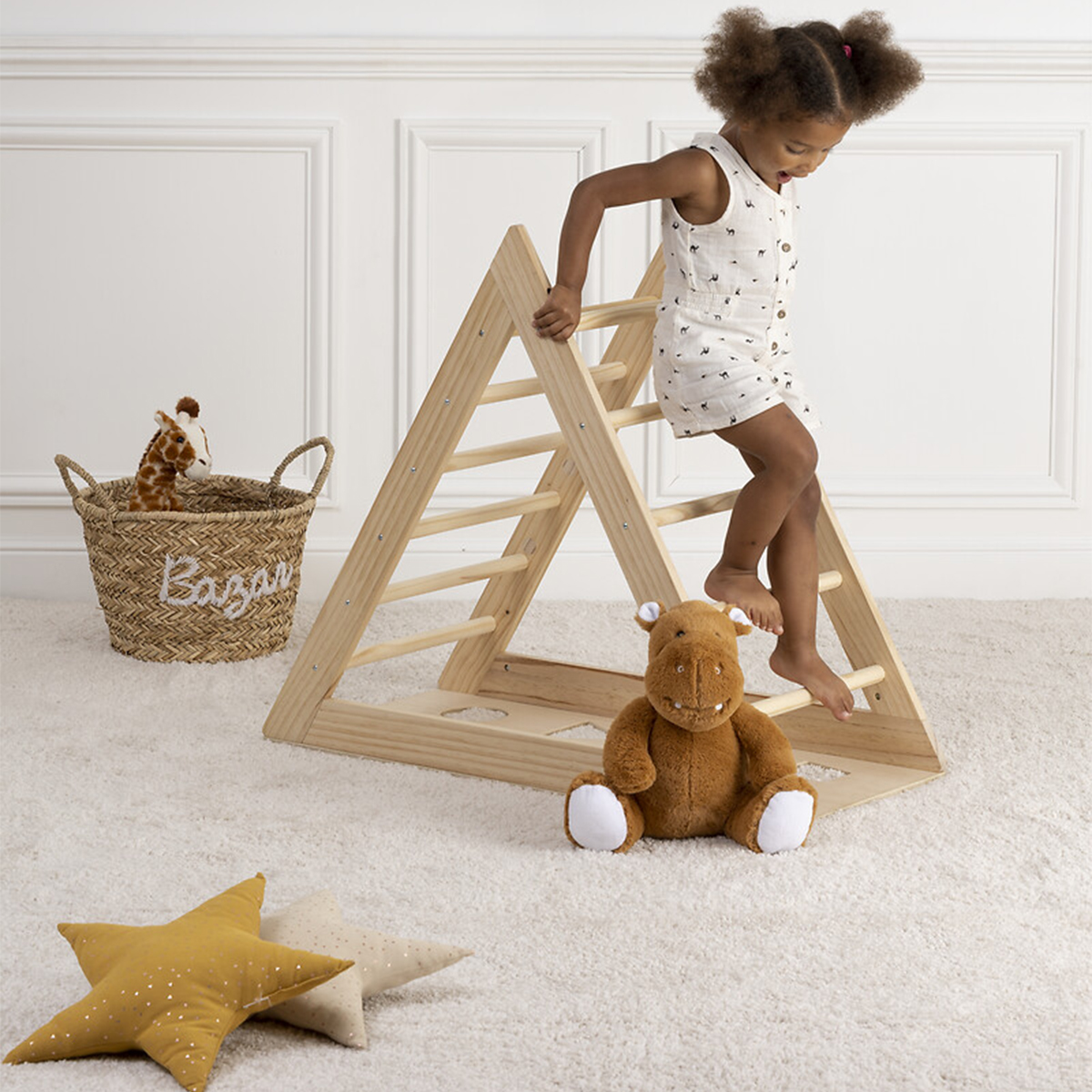 Triangle d'escalade enfant MONTI beige, ATMOSPHERA FOR KIDS