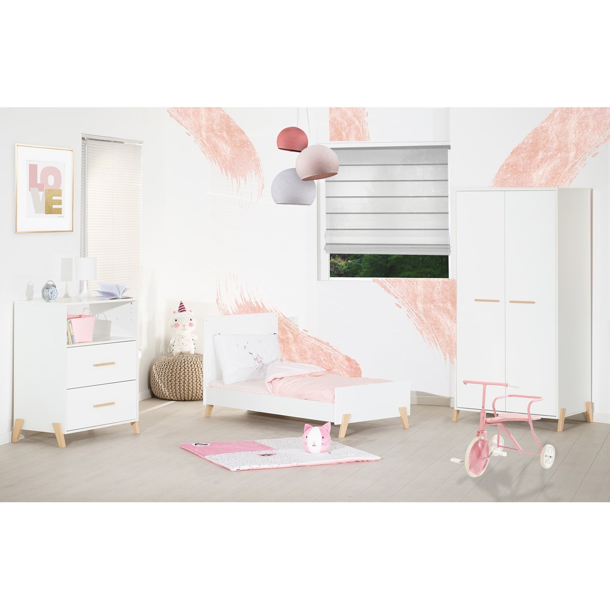 Lit évolutif - Little Big Bed sur pieds en bois blanc/marron, BABY PRICE