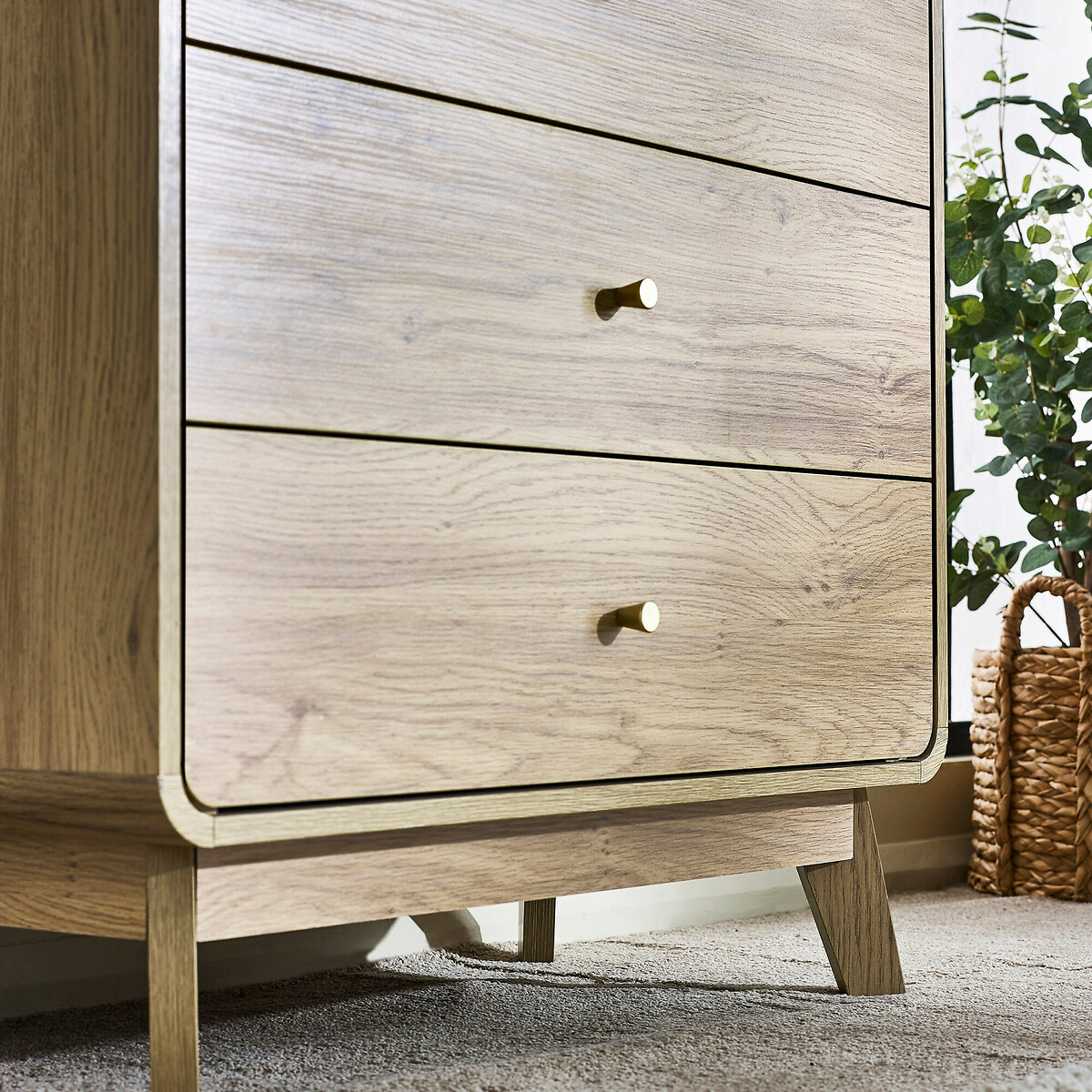 Seluna Retro Oak 5 Drawer Chest natural oak, SO'HOME