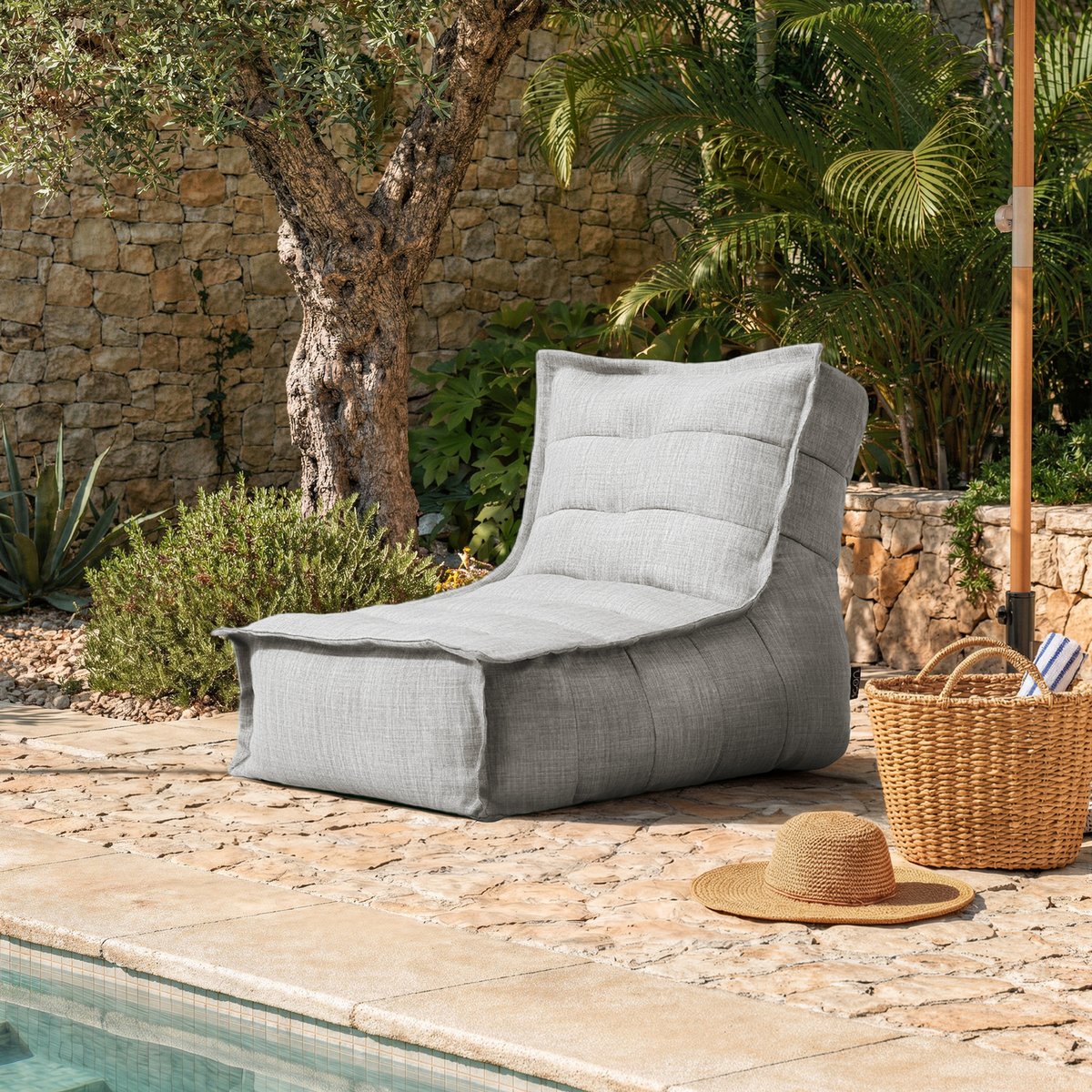 Pouf chauffeuse d'extérieur Oeko-Tex® - DOLCE gris, ICON