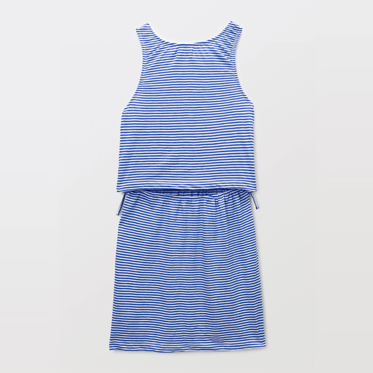 Robe à bretelles rayée en coton porcelaine, MONOPRIX