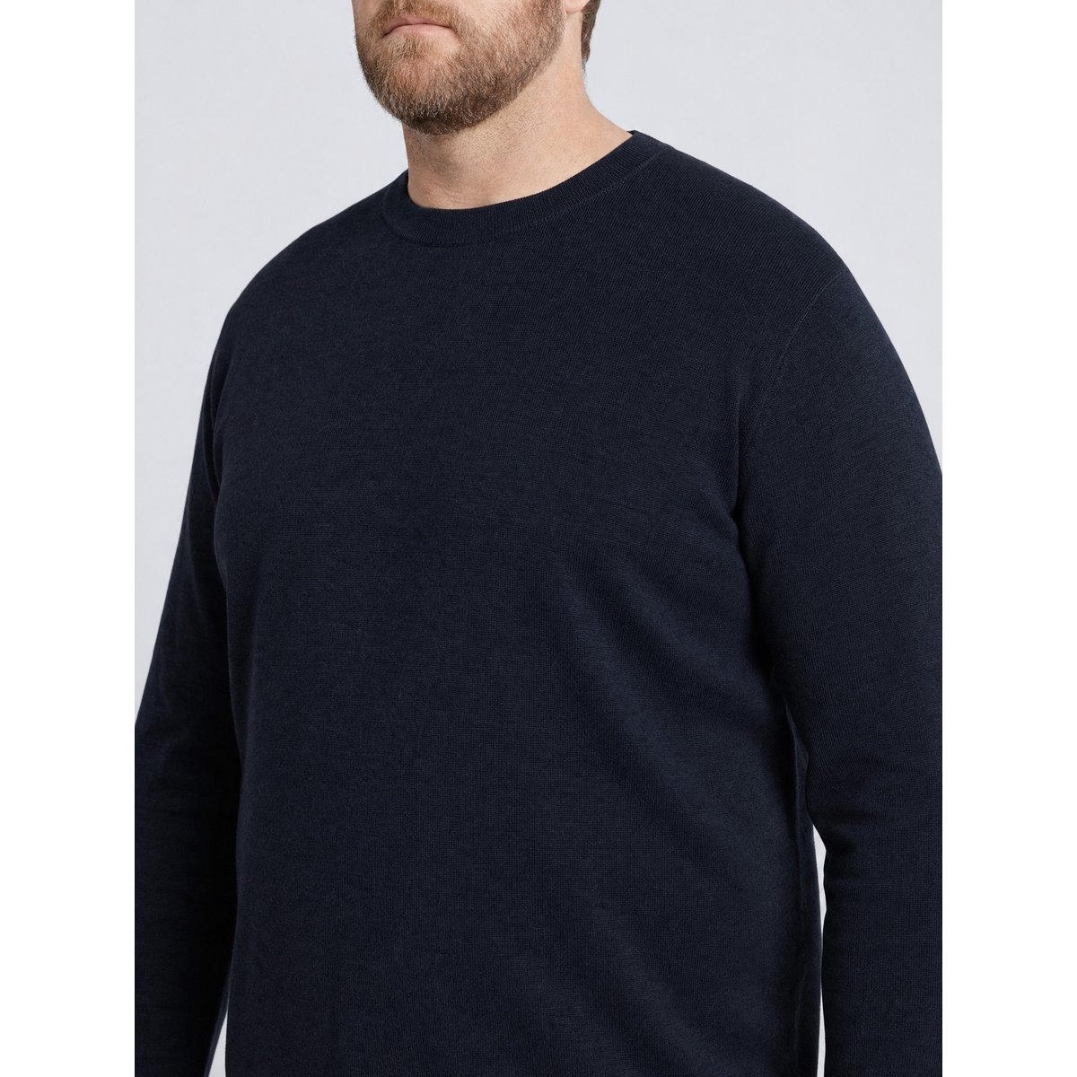 Pull col rond en maille fine grande taille ironbend bleu sky captain, PETROL INDUSTRIES