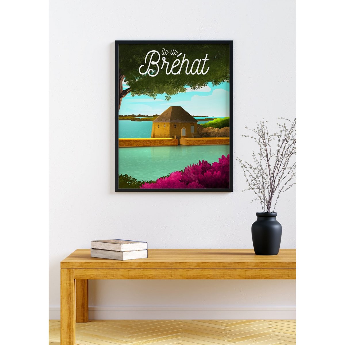 Affiche Île de Bréhat blanc, L'AFFICHERIE