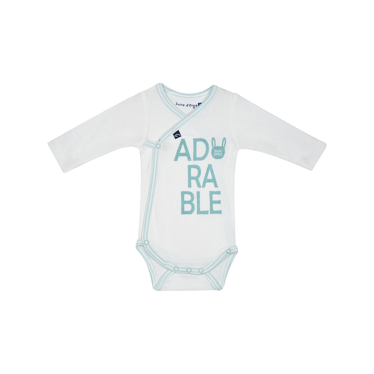 Lot de 2 bodies jef manches longues naissance bleu, SUCRE D'ORGE