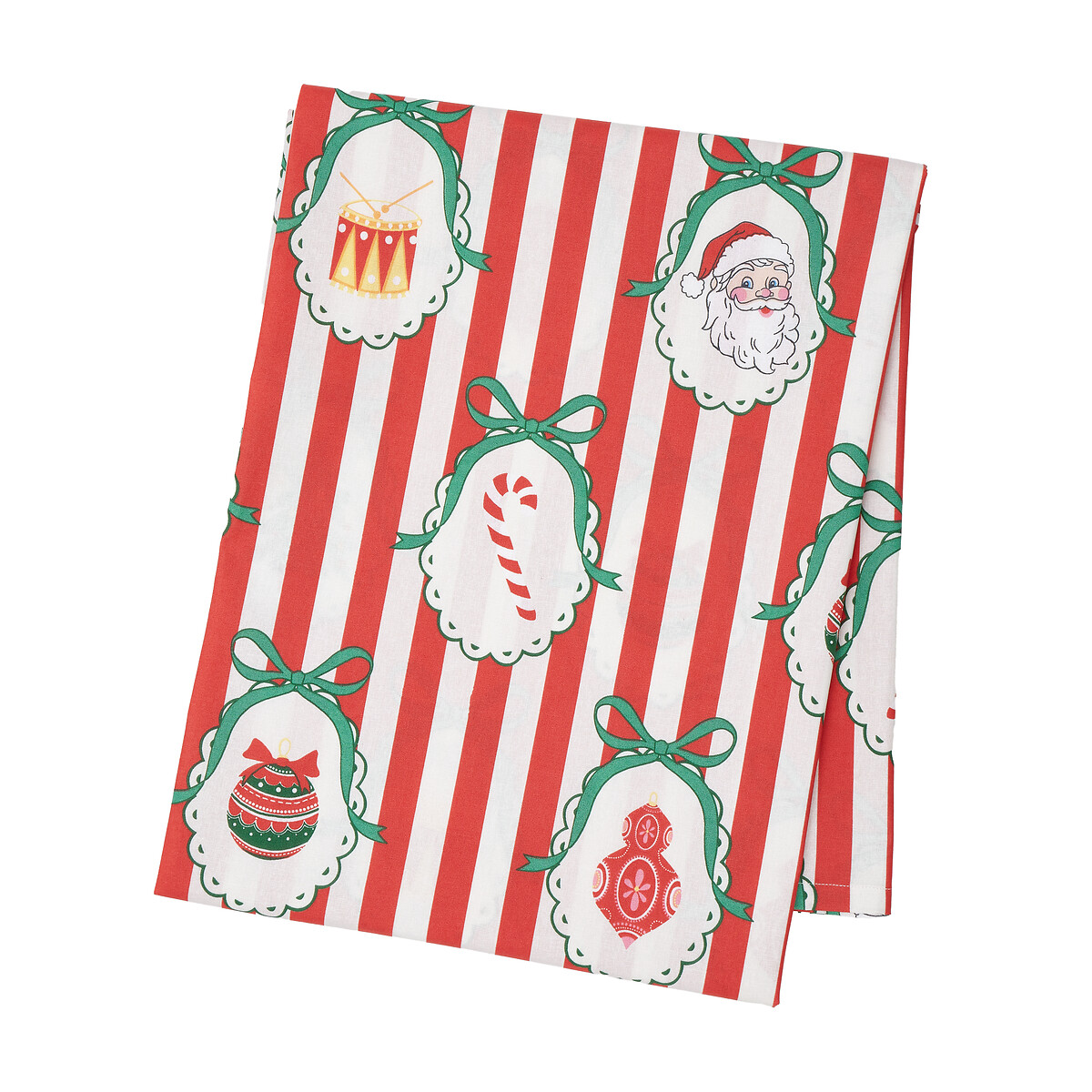 Vintage Stripe Christmas Cotton Table Cloth red, CATHERINE LANSFIELD