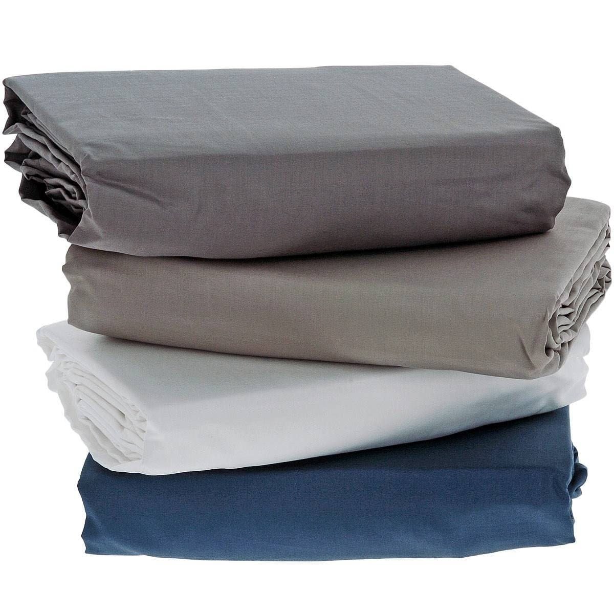 Drap-housse Satin de coton VERSATIN - Gris - 160x200 gris, BELLECOUR