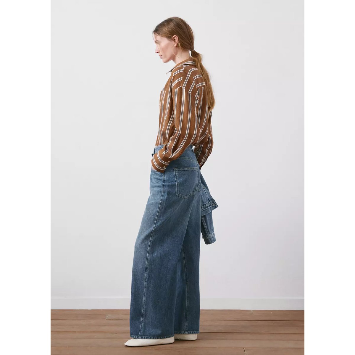 Jean balloon taille normale bleu moyen, MANGO