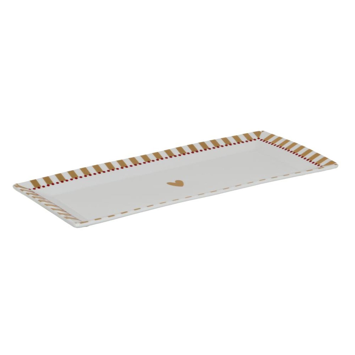 Coffret plat rectangulaire Silva 31cm en porcelaine décorée blanc, AMADEUS