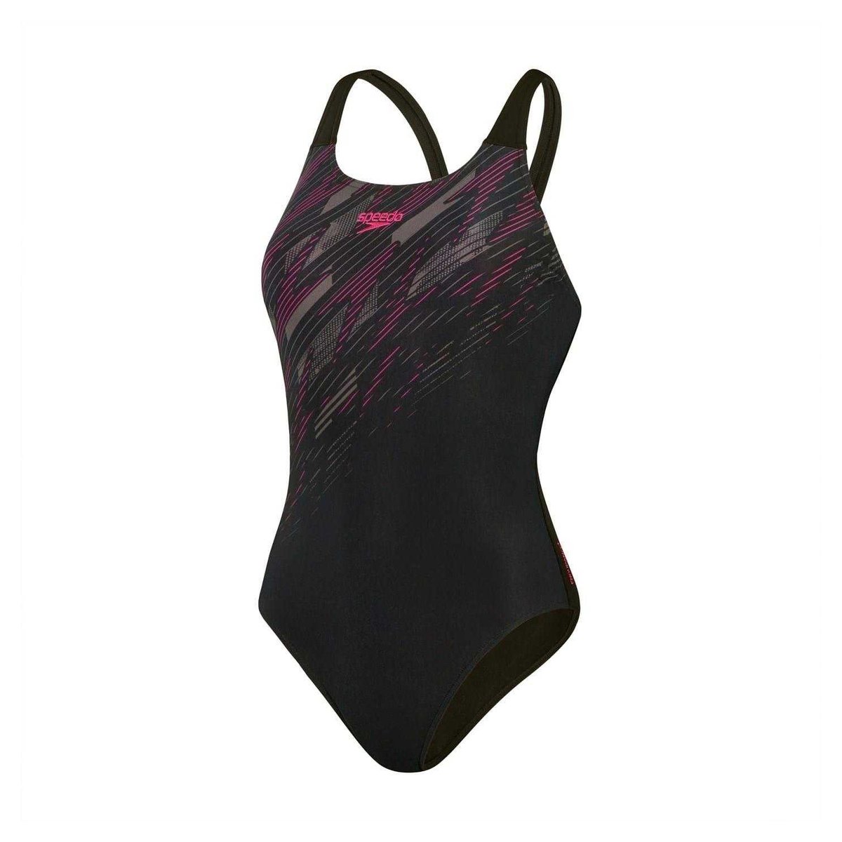 Maillot de bain 1 pièce motif/style imprimé graphique HYPERBOOM PLACEMENT noir / rose / anthracite imprimé graphique, SPEEDO
