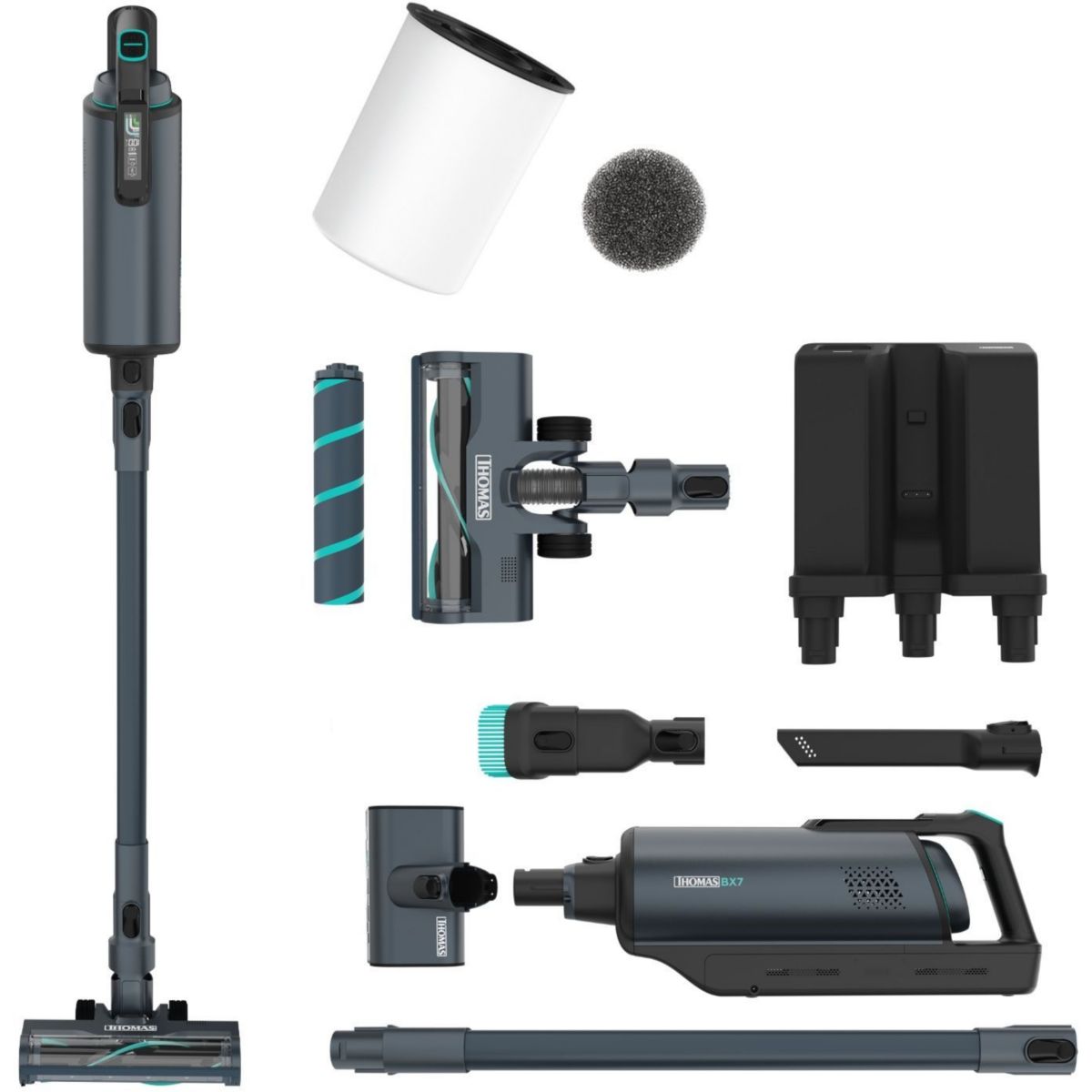 Aspirateur balai avec sac BX7 couleur unique, THOMAS