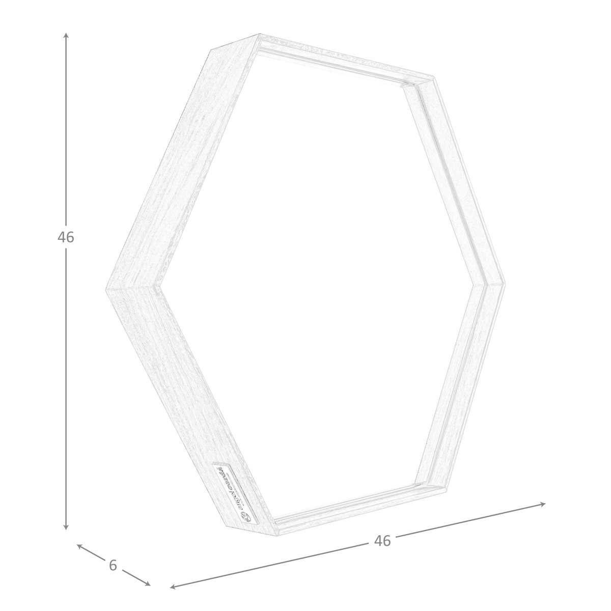 Miroir mural hexagonale noyer noyer, ANGEL CERDA
