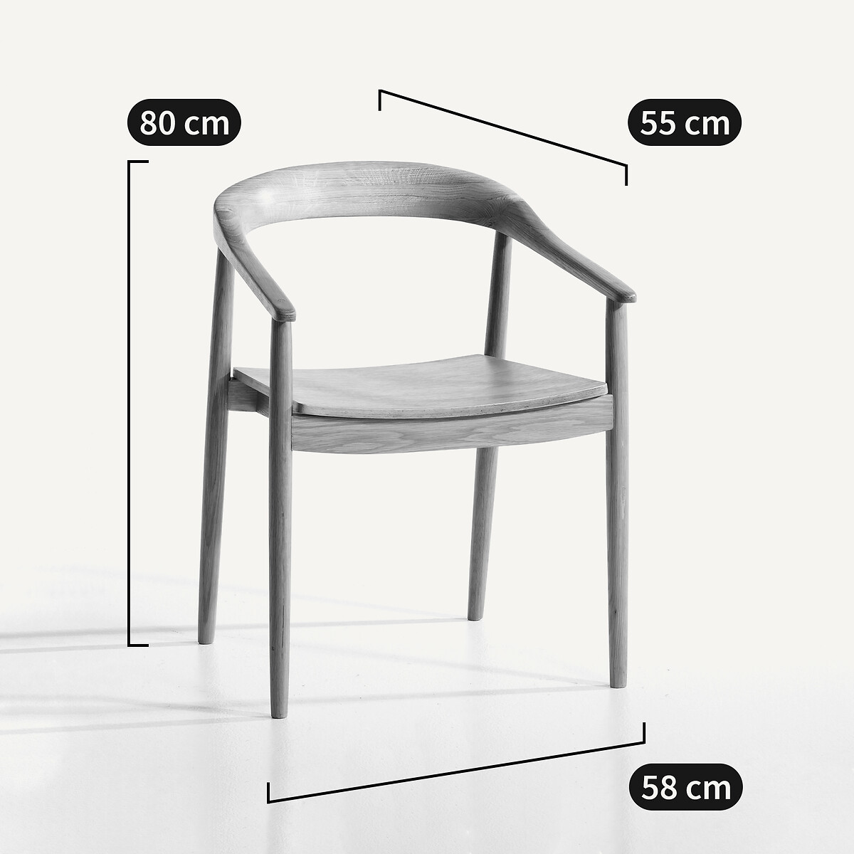 Fauteuil de table, Galb bois noyer, AM.PM