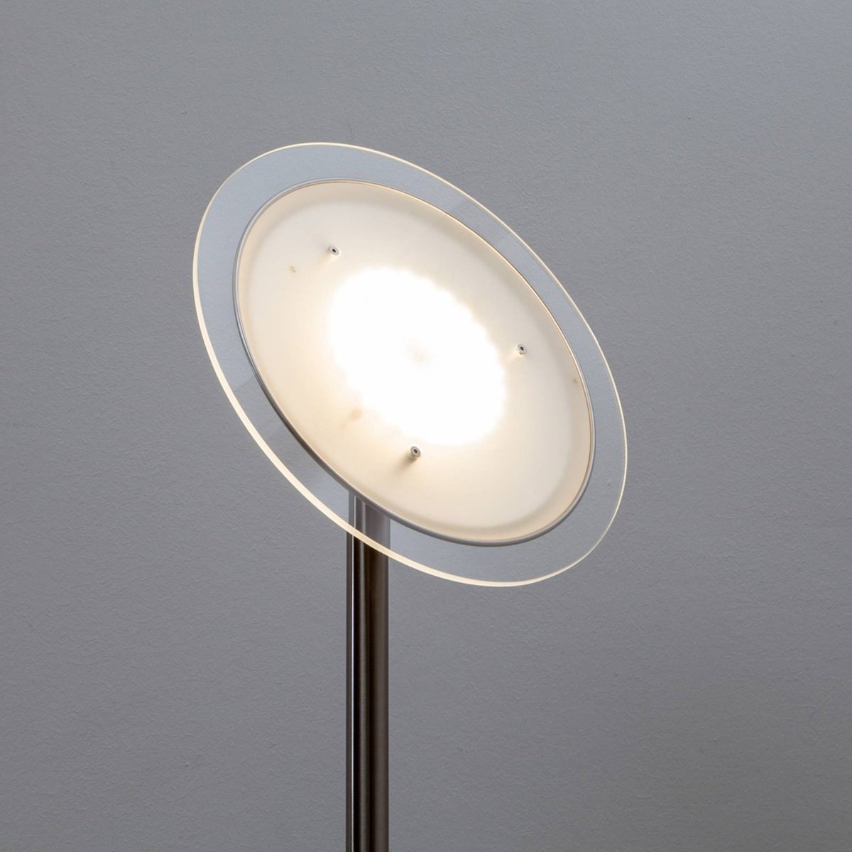 Lampadaire en métal moderneLED, Malea nickel mat, LINDBY